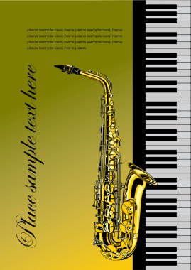 Piano with saxophone clipart