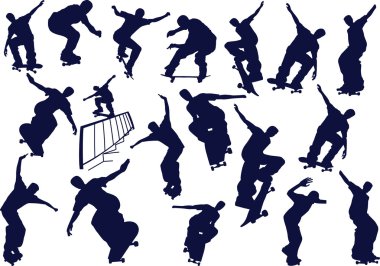 Skateboard boys clipart