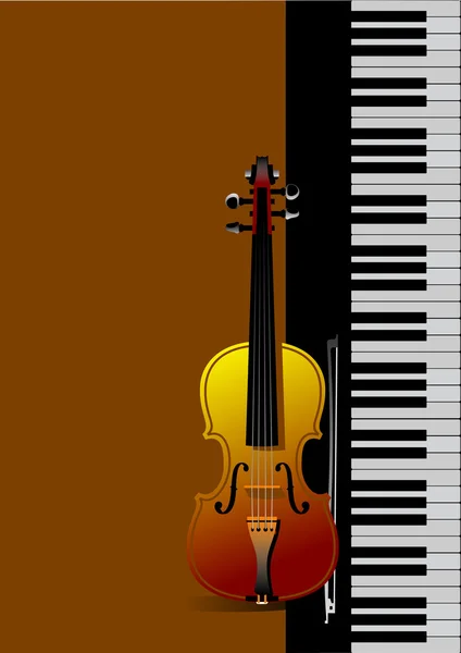 Piyano keman ile — Stok Vektör