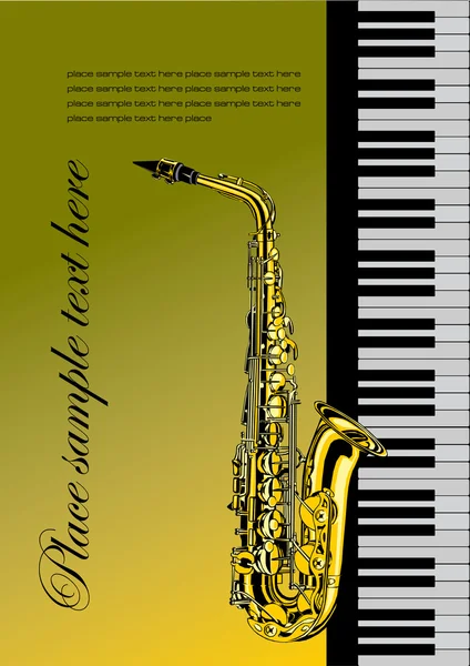 Фортепіано з саксофон — стоковий вектор