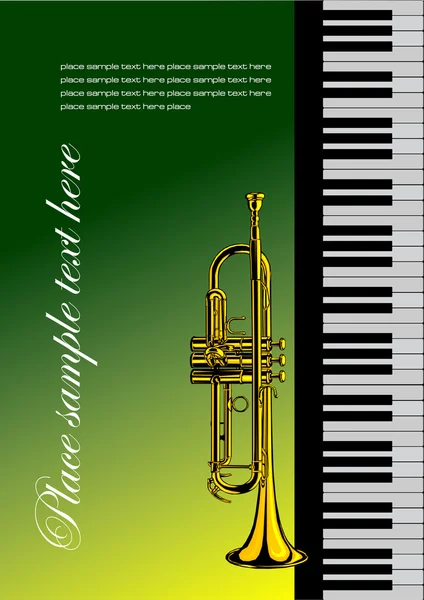 Piano avec trompette — Image vectorielle
