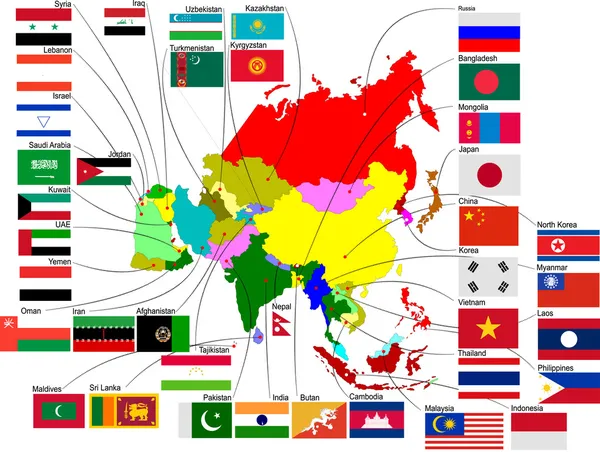 Карта Азії — стоковий вектор