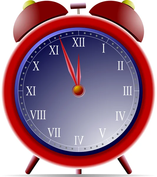 New Year Night Clock — Stock Vector