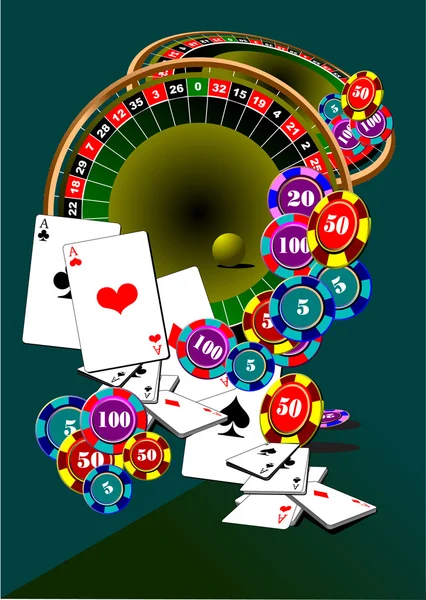Casino elements. Roulette — Stock Vector