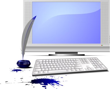 Display and keyboard clipart