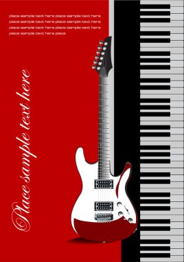 Piano with guitar clipart