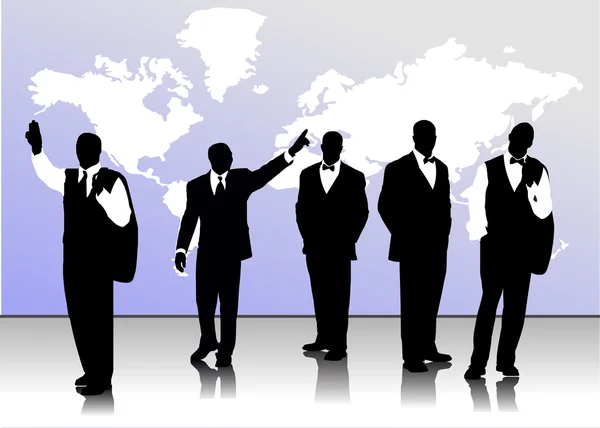 Beaux silhouettes hommes d'affaires — Image vectorielle