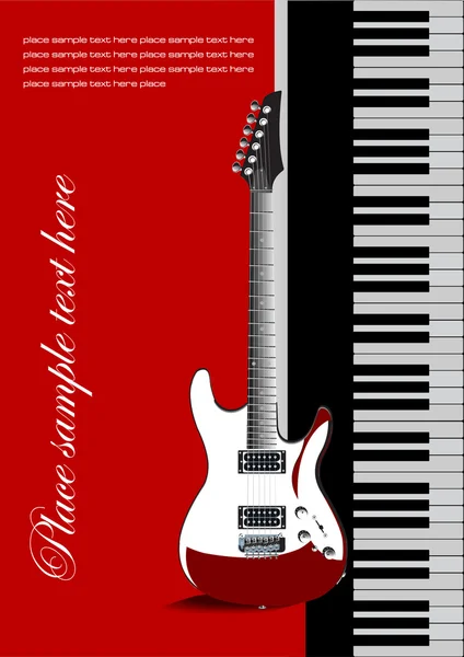 Piano con guitarra — Vector de stock