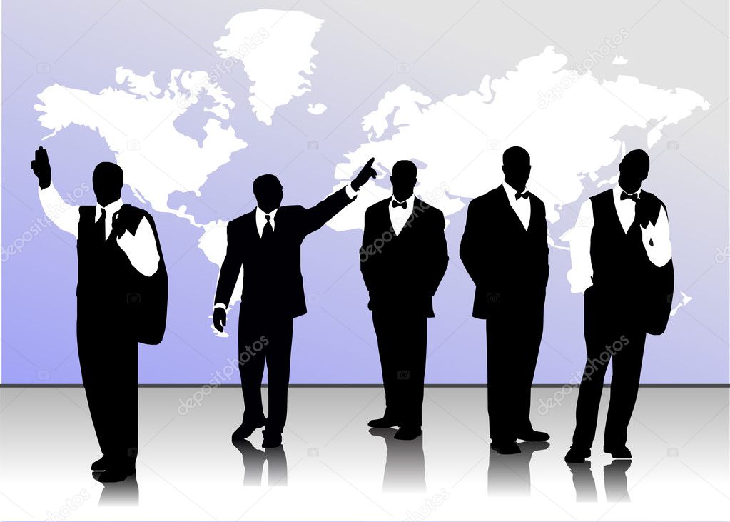Business handsome men silhouettes