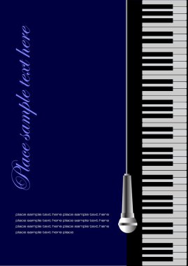 Piano with microphone clipart