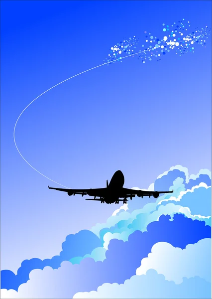Landing airplane vector illustration — Stock Vector