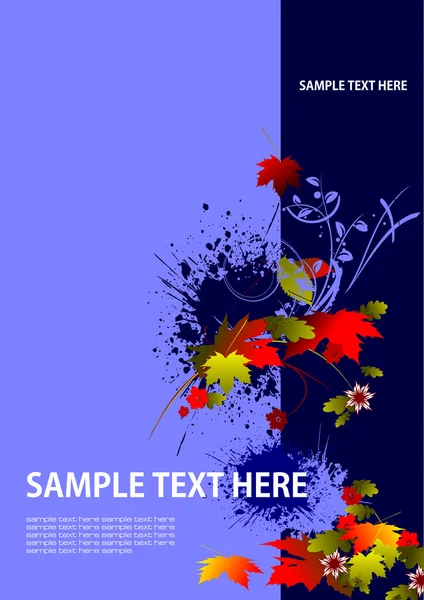 Capa para brochura com fundo floral azul —  Vetores de Stock