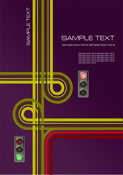 Dekking voor brochure of sjabloon office-map met verkeerslichten — Stockvector