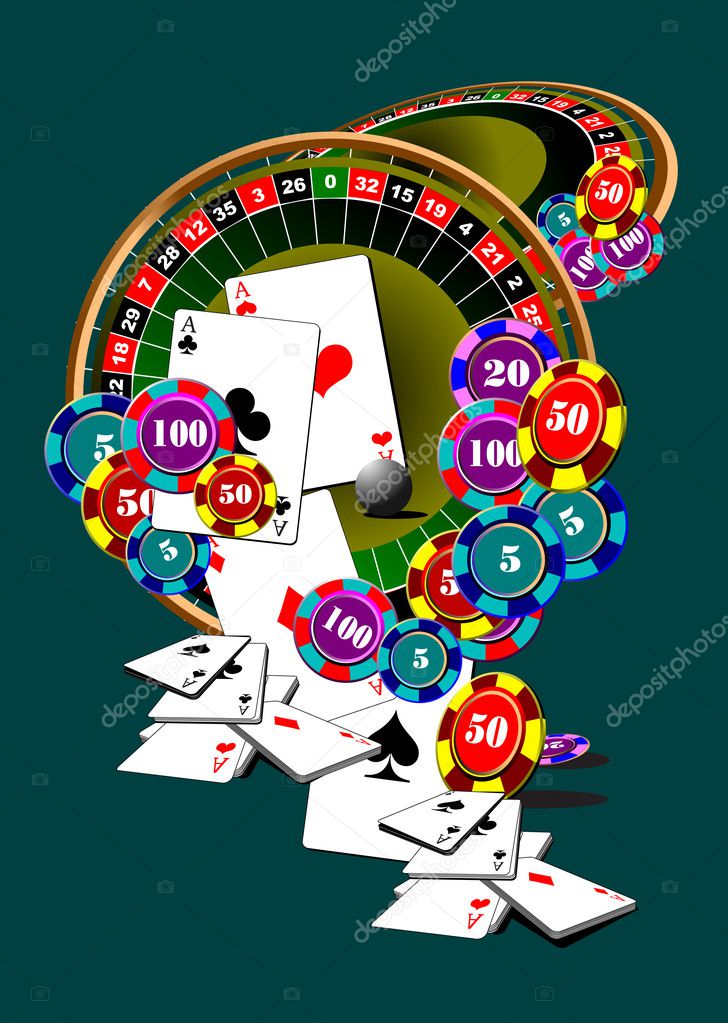 Roulette table and casino elements