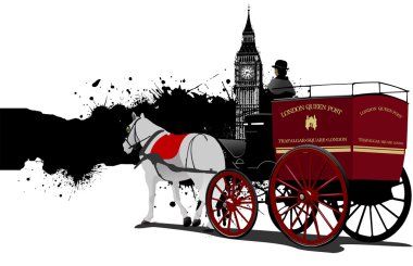 Cover for brochure with London images. Vector illustration clipart