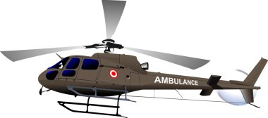 Hava Kuvvetleri. Ambulans helikopter. vektör çizim