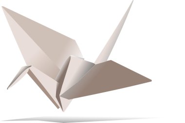 Vector origami bird for your designs clipart