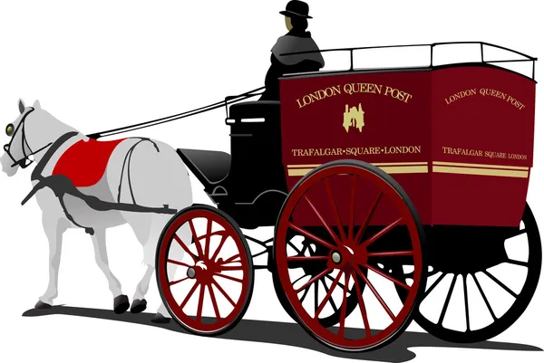 Londýn post koně kabiny s ovladačem izolovaných na bílém — Stockový vektor