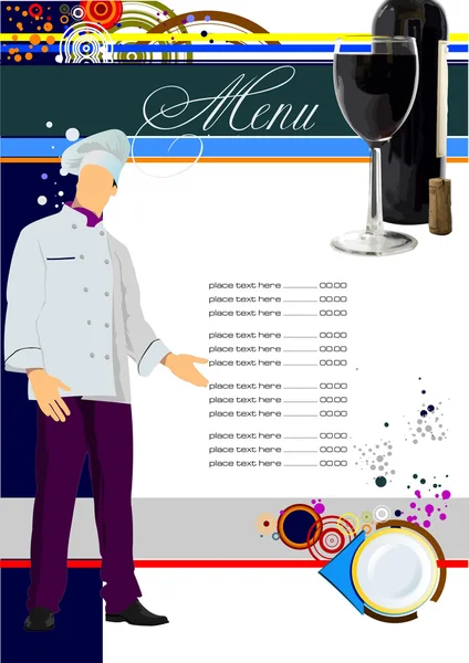 Restaurante (café) menu. Ilustração vetorial — Vetor de Stock