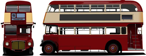 Londra çift katlı kırmızı otobüs. Vektör illüstrasyonu — Stok Vektör