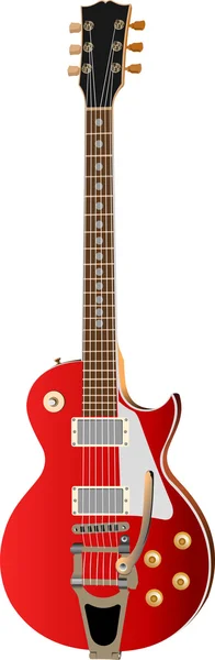 Guitarra eléctrica sobre fondo blanco. Ilustración vectorial — Vector de stock