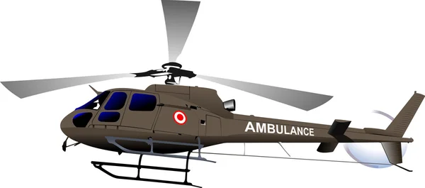 Força Aérea. Helicóptero de ambulância. Ilustração vetorial — Vetor de Stock
