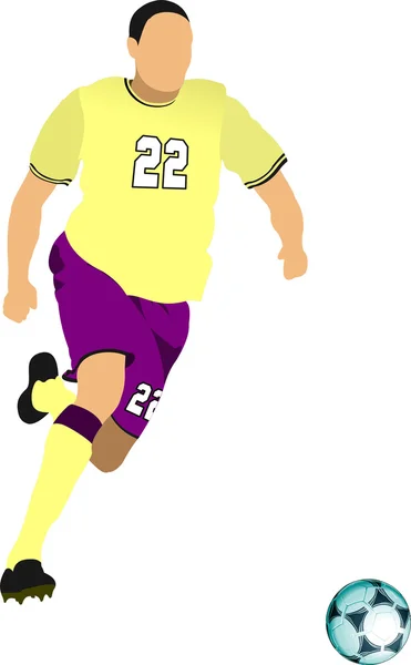 Soccer player. Colored Vector illustration for designers — Stock Vector