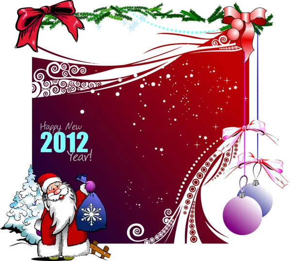 Carte de voeux pour Joyeux Noël ou Bonne Année — Image vectorielle