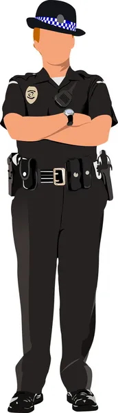 Γυναίκα αστυνομίας ανυπομονησία απομονωμένα σε λευκό. διάνυσμα έργα — Διανυσματικό Αρχείο