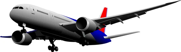 Samolot pasażerski na antenie. Ilustracja wektora — Wektor stockowy