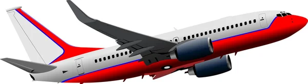 Avión de pasajeros en el aire. Ilustración vectorial — Archivo Imágenes Vectoriales