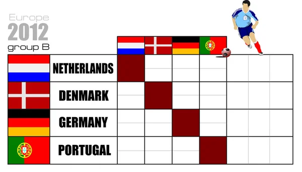 Campeonato Europeu de Futebol (futebol) 2012. Quadro B — Vetor de Stock