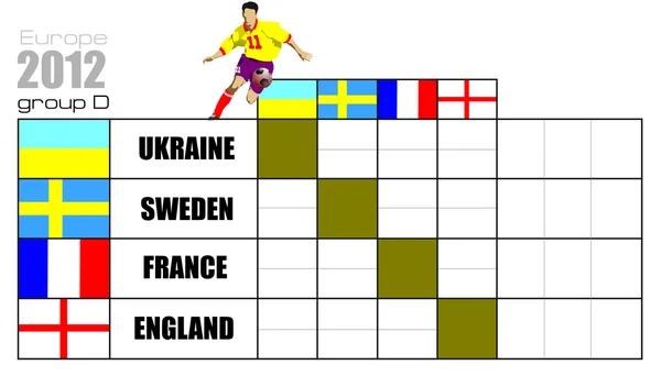 サッカー(サッカー)ヨーロッパ選手権2012 。表D — ストックベクタ