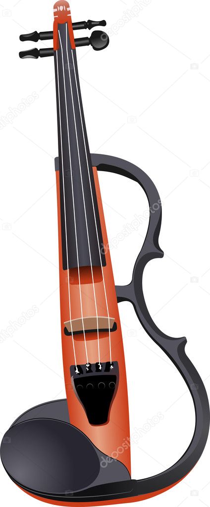 Electric violin isolated over white. Vector illustration