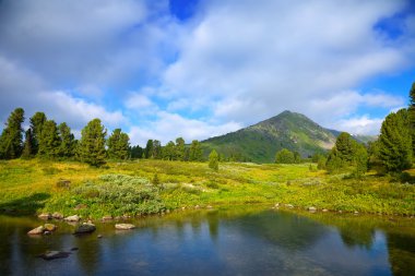 Horizontal landscape with mountains clipart