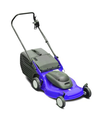 Blue lawn mower clipart