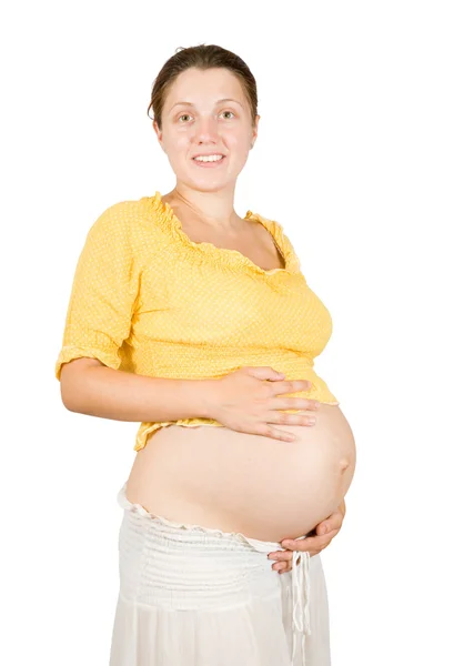 9 hónapos terhes nő — Stock Fotó