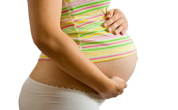 Крупним планом вагітної жінки — стокове фото