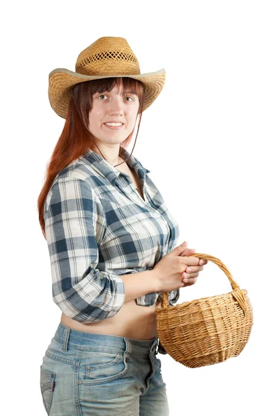 Mujer pastoral con cesta —  Fotos de Stock