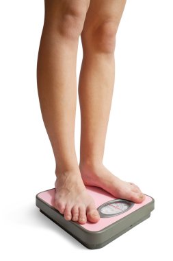 Feet on bathroom scale clipart