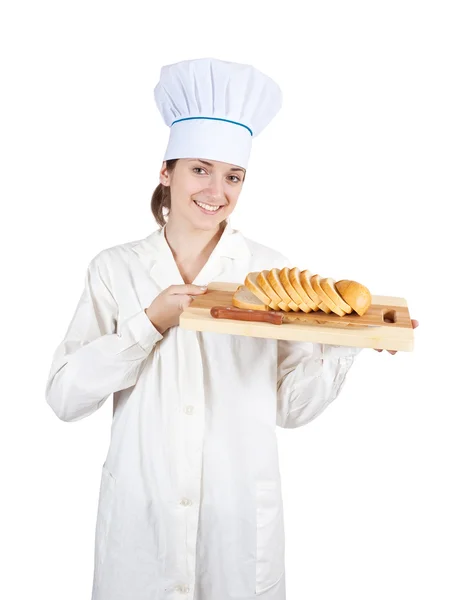 Koken met sneetje brood — Stockfoto