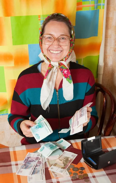 高级的幸福女人的钱 — 图库照片
