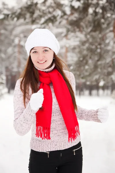 Sportieve vrouw loopt in de winter — Stockfoto