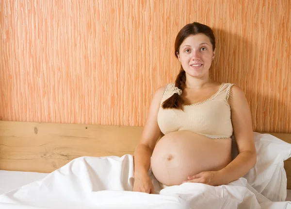 Boldog terhes nő. — Stock Fotó