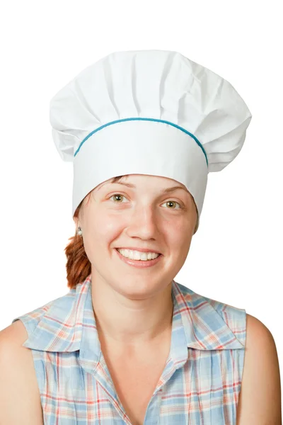 Cook girl in toque — Stock Photo, Image