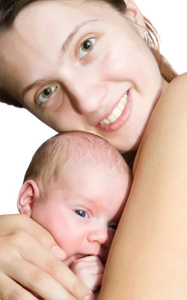 Happy mother with newborn baby — Stock Photo, Image