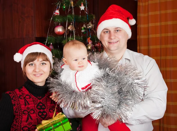 Portret rodziny Boże Narodzenie — Zdjęcie stockowe