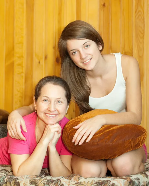 Happy mother with teenager daughter — Stock Photo, Image