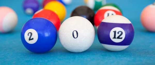 2012 made of billiard-balls — Stock Photo, Image
