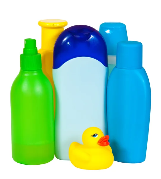 Poucos produtos de higiene garrafas — Fotografia de Stock